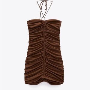 Zara | Dresses | Zara Faux Leather Pleated Mini Dress Size Xsmall | Poshmark